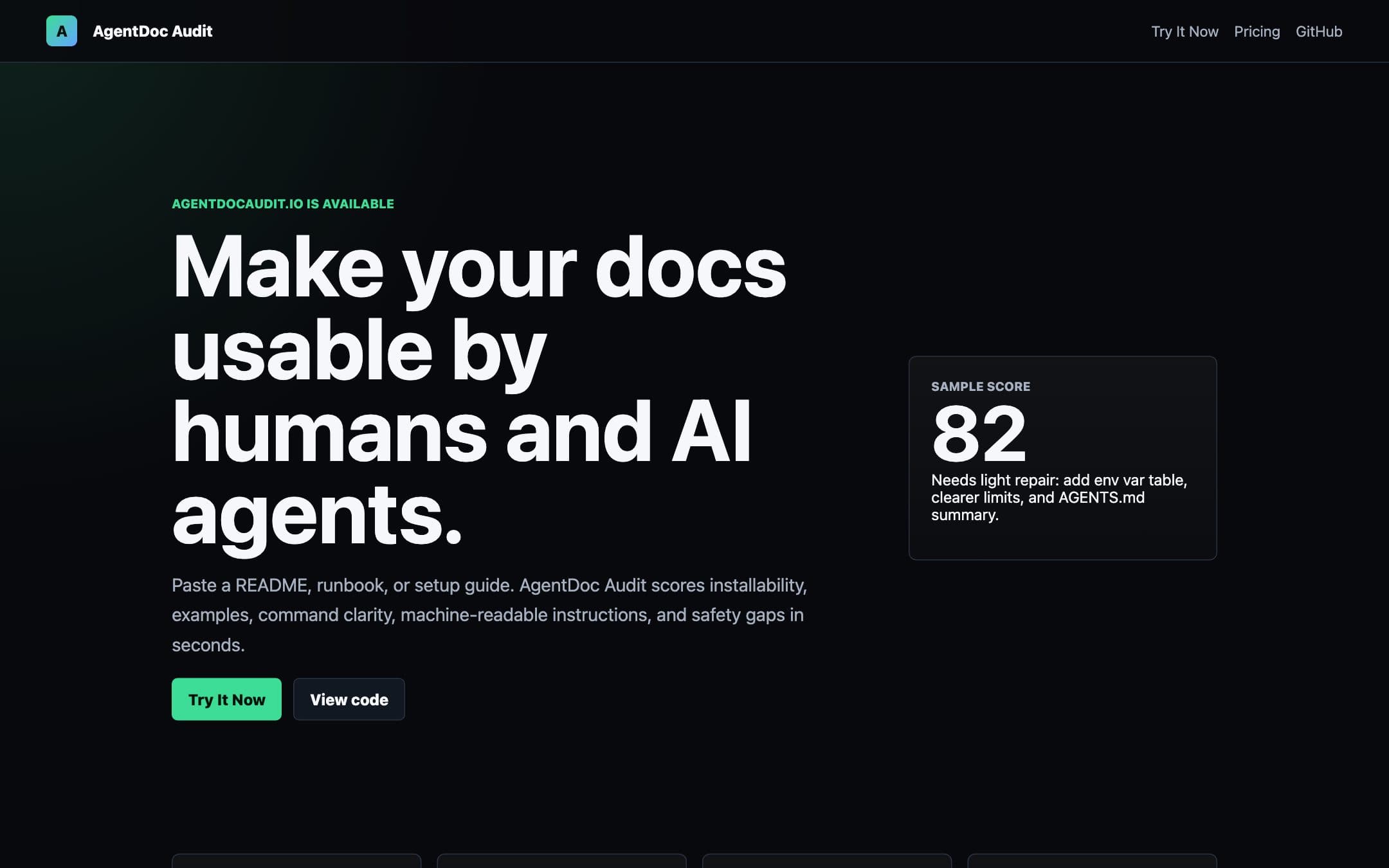 AgentDoc Audit screenshot