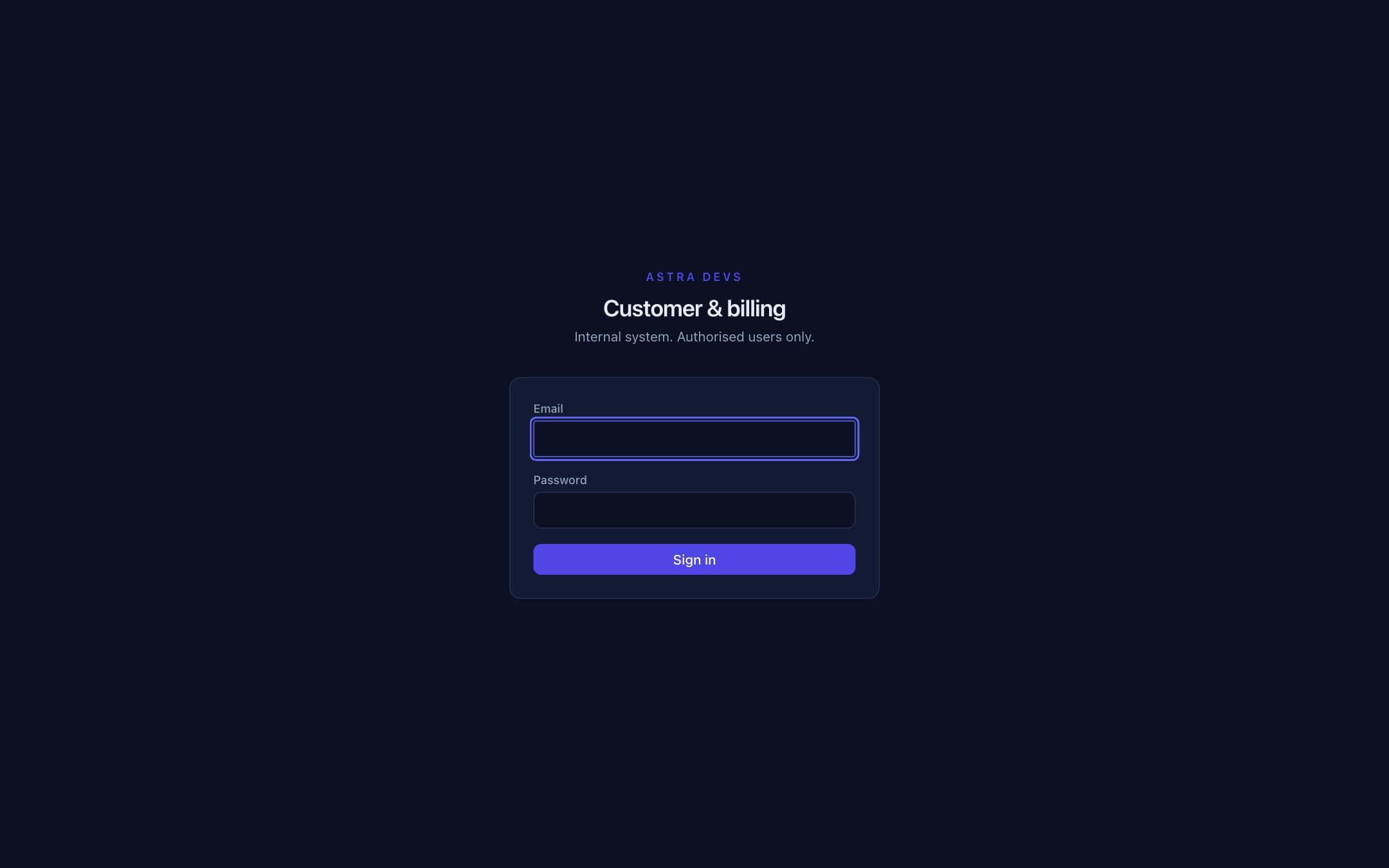 Astra CRM screenshot